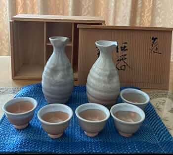 古萩 徳利 萩焼(伝統的工芸品)徳利掛分け(刷毛青＆緑釉)肩衝